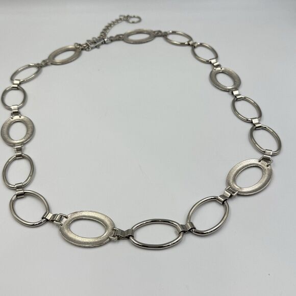 Womens Silver-Tone Oval Link Belt – Adjustable Chain Belt for Dresses & Jeans - Picture 9 of 16